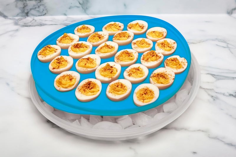KOLORAE Reusable Deviled Egg Tray Carrier Serving Platter with Lid, Holds 2 Dozen Eggs, Great for Parties, Celebration Entertaining, Easter - Image 4